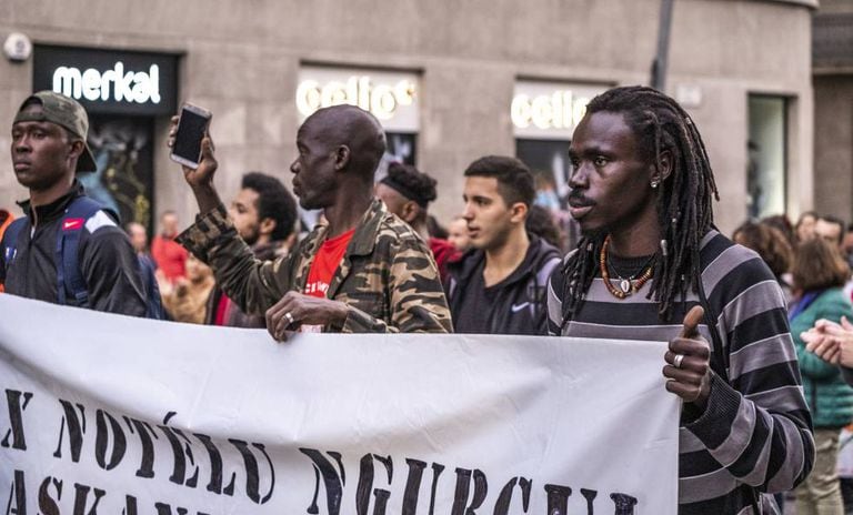 A protest against racism in Barcelona.