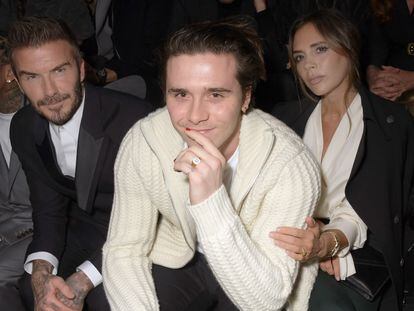 Brooklyn Beckham with David Beckham Victoria Beckham