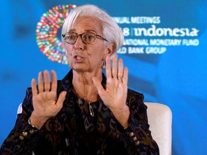 IMF chief Christine Lagarde on October 9 in Bali.