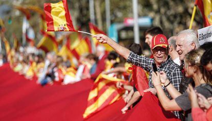 Thousands Protest In Barcelona Against Catalan Independence