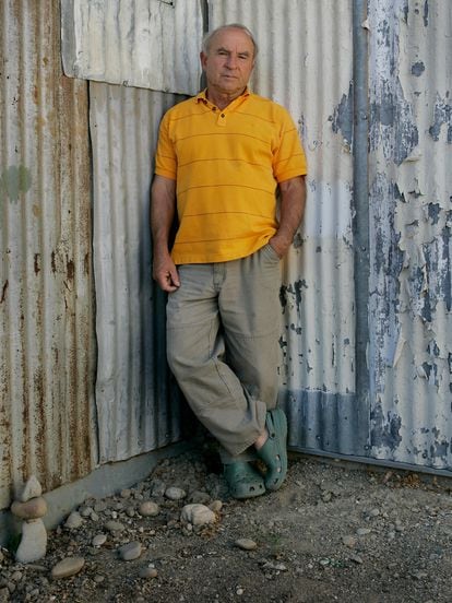 Patagonia founder Yvon Chouinard outside the small workshop where he first created mountaineering gear.