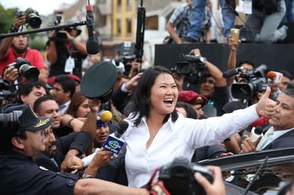 Keiko Fujimori, after voting in Lima on Sunday.