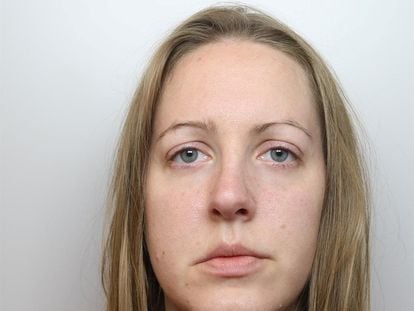 A mugshot of Lucy Letby, who was on trial at Manchester Crown Court charged with the murder of seven babies, in Chester.