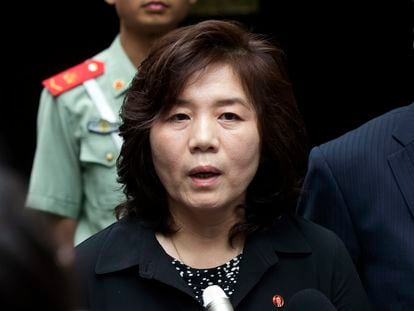 Choe Son Hui, then deputy director general of the Department of U.S. Affairs of North Korea Foreign Ministry