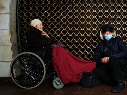 Tamara, 80, and her husband Vladimir, 70, take shelter underground from Russia’s attacks on Kyiv.