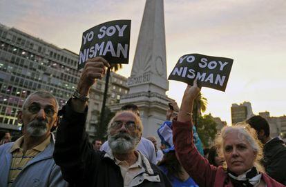 A protest in Buenos Aires held in the Nisman case.