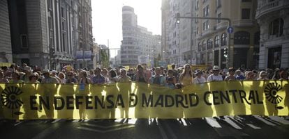The protest on June 29 against the suspension of Madrid Central.