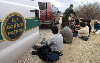 Undocumented Mexican migrants arrested at the border.
