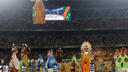 Opening ceremony of the African Cup of Nations (AFCON) at the Ebimpe Stadium in Abidjan, Ivory Coast, on January 13, 2024.
