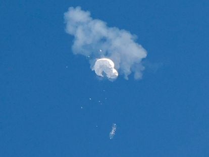 The Chinese balloon shot down on February 4 off the coast of South Carolina.