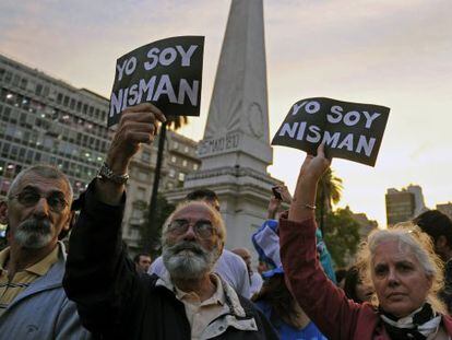 A protest over the Nisman case in Buenos Aires.