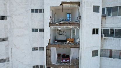 This hotel in Acapulco (Guerrero) was damaged by the earthquake on Tuesday.