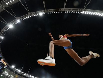 Women's Triple Jump Final - National Athletics Centre, Budapest, Hungary - August 25, 2023 Venezuela's Yulimar Rojas in action during the final.