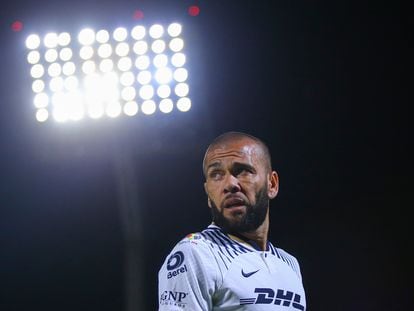 Dani Alves, during a match with Pumas, who have terminated the player's contract following his arrest.