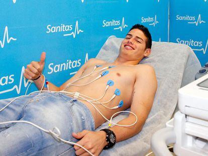 James Rodríguez during his Real Madrid medical.