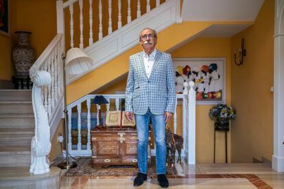 Manuel Pedrosa, one of the first Covid-19 patients in Spain, inside his home in Villalbilla, Madrid. 