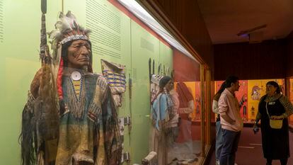 One of the two rooms with Indigenous remains that the Museum of Natural History in New York has closed.
