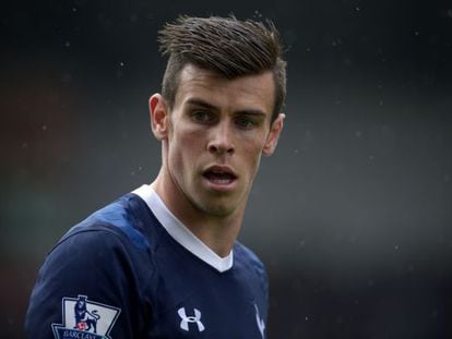 Gareth Bale playing for Tottenham Hotspur against Stoke City on May 12, 2013.