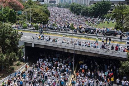 Opponents of President Nicolas Maduro in Caracas on Wednesday.