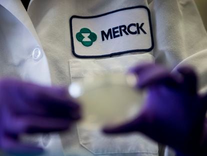 A Merck scientist conducts research on February 28, 2013, in West Point, Pennsylvania.