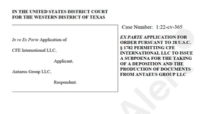 Documents in the legal filing against CFE International.