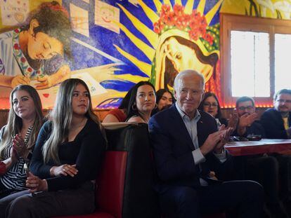 U.S. President Joe Biden at a campaign event at El Portal Mexican restaurant in Phoenix, Arizona.