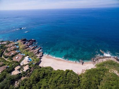 Aerial view of Punta Mita in the Mexican state of Nayarit.