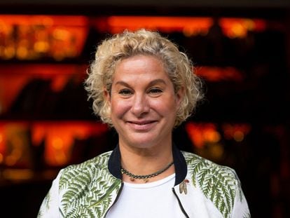 Chef Ana Roš, pictured at the door of Hiša Franko in late November 2022.