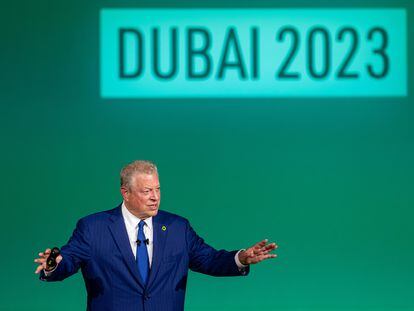 Al Gore, Former Vice President of the United States and Chairman and Co-Founder of Generation Investment Management, speaks during the UN Climate Change Conference COP28, in Dubai, United Arab Emirates, 03 December 2023.