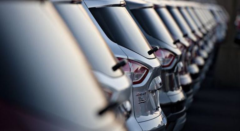 A Ford vehicle line up at an assembly plant in Mexico.