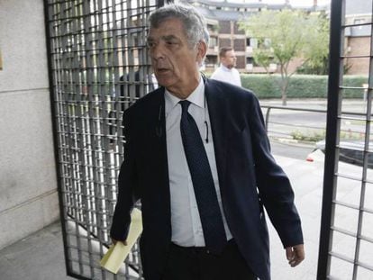 Ángel María Villar arrives in court in Madrid on July 6.