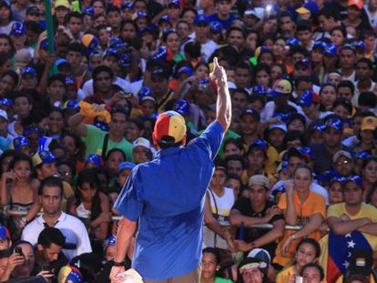 Opposition leader Henrique Capriles during an event on Monday.