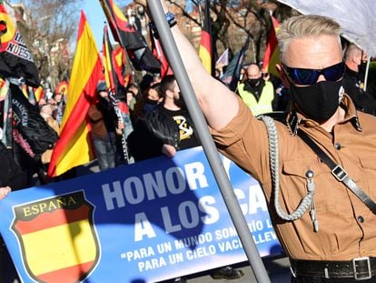 The neo-fascist march in Madrid on Saturday.