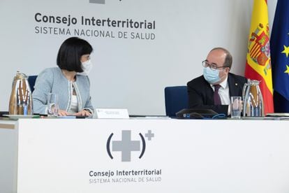 Health Minister Carolina Darias and serving Minister of Territorial Policy and Civil Service Miquel Iceta on Wednesday.