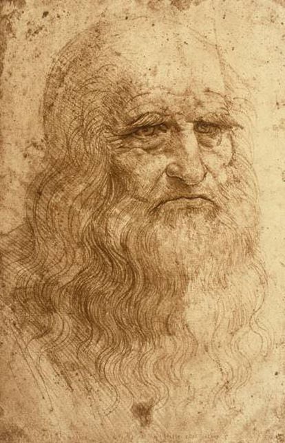 A self-portrait of Leonardo da Vinci.