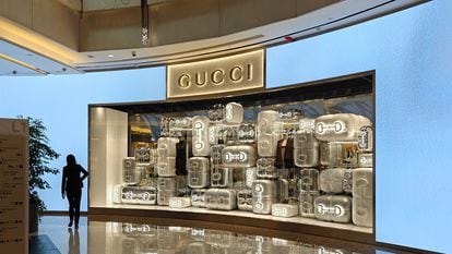 The window display of a Gucci store in Shanghai, China, on November 15, 2023.
