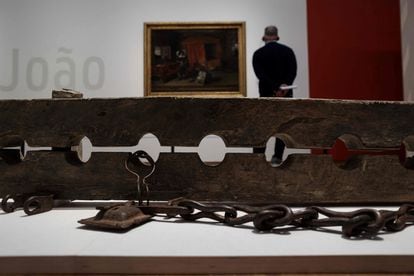 The exhibition on slavery at the Rijksmuseum in Amsterdam showed in May 2021 various stocks used in colonial times to immobilize slaves.