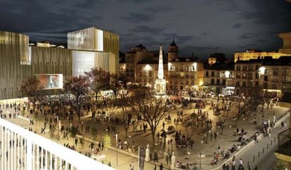 Artist's impression of the plan Banderas backed to create an arts center in Malaga's Plaza de la Merced.