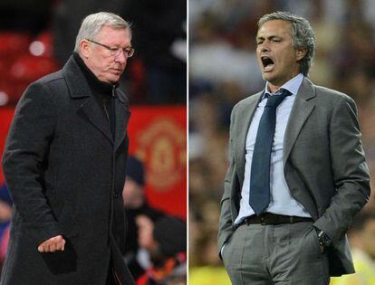 Alex Ferguson (l) and Jos&eacute; Mourinho. 