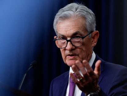 Federal Reserve Chair Jerome Powell holds a press conference following the release of the Fed's interest rate policy decision at the Federal Reserve in Washington, January 31, 2024.