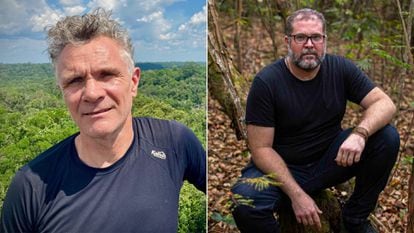 El periodista británico Dom Phillips y el indigenista brasileño Bruno Pereira, desaparecidos en la Amazonia desde el 5 de junio de 2022.