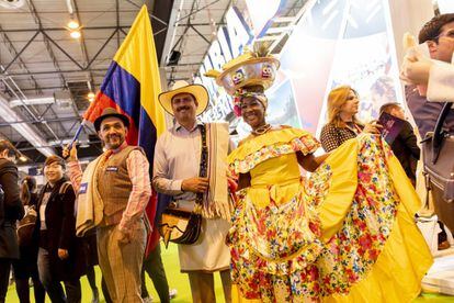 At Colombia’s stand, there is always music playing and people dancing.