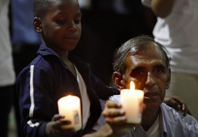 A memorial service is held in Cali, Colombia for victims of the armed conflict.