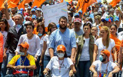Protest held in Venezuela to demand the release of all political prisoners.