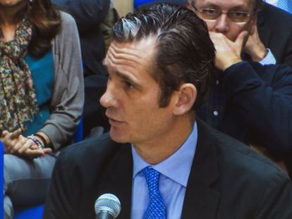 Iñaki Urdangarin in the Palma de Mallorca courtroom on Wednesday.
