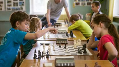 A children’s chess tournament.