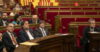The Catalan parliament session on Friday, where the vote on an independence declaration took place.