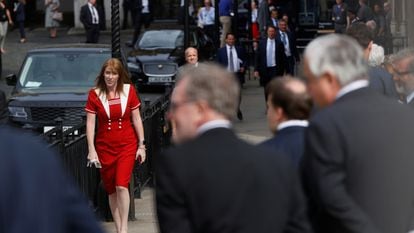 Labor MP Angela Rayner arrives at the House of Commons on June 2, 2020.
