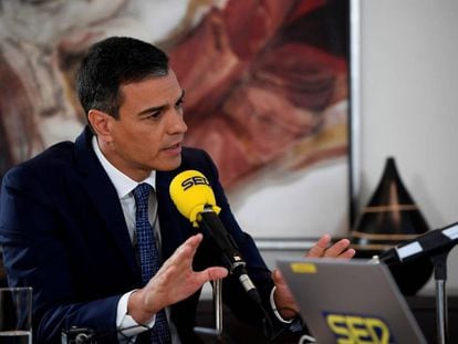 Pedro Sánchez during Monday’s radio interview.