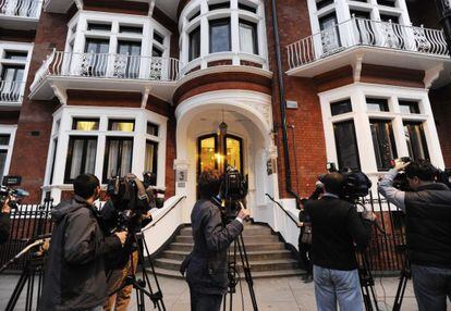 Reporters have been camped outside the Ecuadorian Embassy in London since Tuesday night.